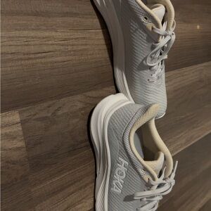 Hoka Light Gray Running Shoes